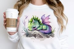 Watercolor Cute Baby Dragon Sleeping PNG Clipart Product Image 2