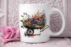 Watercolor Floral Wheelbarrows PNG Clipart Product Image 2