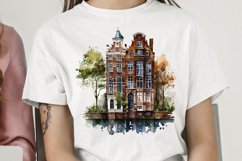 Watercolor Amsterdam Canal House PNG Clipart Product Image 2