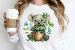 Watercolor Koala Patrick's Day PNG Clipart Product Image 2