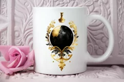 Watercolor Black and Gold Antique PNG Clipart Product Image 2