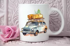 Watercolor Travel Car PNG Clipart Product Image 2