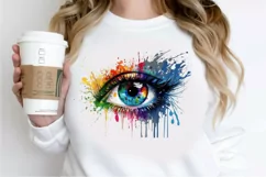 Watercolor Colorful Eye Paint PNG Clipart Product Image 2