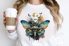 Watercolor Skull Moth PNG Clipart Product Image 2