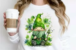 Watercolor St. Patricks Happy Green Gnome PNG Clipart Product Image 2