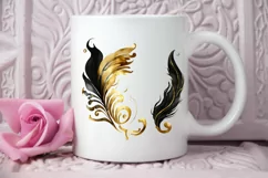 Watercolor Black and Gold Antique PNG Clipart Product Image 2