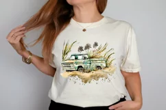 Watercolor Beach Truck PNG Clipart Product Image 2