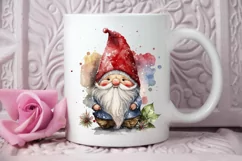 Watercolor Christmas Gnome PNG Clipart Product Image 2