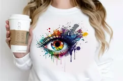 Watercolor Colorful Eye Paint PNG Clipart Product Image 2