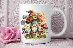 Watercolor Mushrooms Gnome PNG Clipart Product Image 2