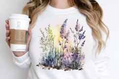 Watercolor Lavender Garden PNG Clipart Product Image 2