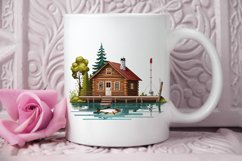 Watercolor Fishing Lodge PNG Clipart Product Image 2