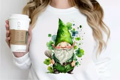 Watercolor St. Patricks Happy Green Gnome PNG Clipart Product Image 2