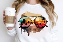 Watercolor Vintage Sunglasses Sunset PNG Clipart Product Image 2
