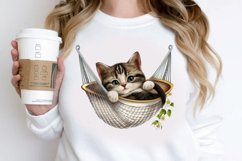 Watercolor Cute Cat in a Hammock PNG Clipart Product Image 2