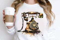 Watercolor Antique Telephone PNG Clipart Product Image 2