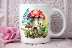 Watercolor Mushrooms Gnome PNG Clipart Product Image 2