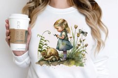 Watercolor Little Girl and Snails PNG Clipart Product Image 2