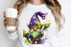 Watercolor Cute Gnome Mardi Gras PNG Clipart Product Image 2