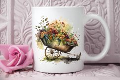 Watercolor Floral Wheelbarrows PNG Clipart Product Image 2
