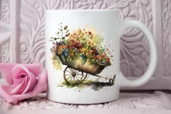 Watercolor Floral Wheelbarrows PNG Clipart Product Image 2