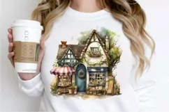 Watercolor Whimsical Village Shop PNG Clipart Product Image 2