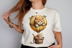 Watercolor Cute Kitten with Air Balloon PNG Clipart Product Image 2