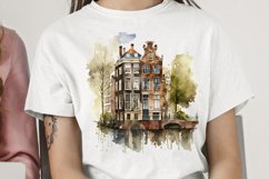 Watercolor Amsterdam Canal House PNG Clipart Product Image 2