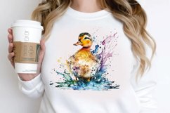 Watercolor Cute Colorful Duck PNG Clipart Product Image 2