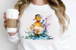 Watercolor Cute Colorful Duck PNG Clipart Product Image 2