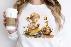 Watercolor Little Girl and Snails PNG Clipart Product Image 2