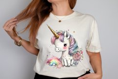 Watercolor Magical Unicorn PNG Clipart Product Image 2