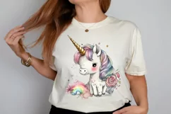 Watercolor Magical Unicorn PNG Clipart Product Image 2