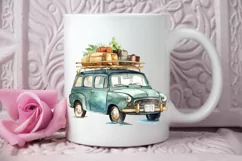 Watercolor Travel Car PNG Clipart Product Image 2