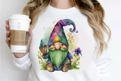 Watercolor Cute Gnome Mardi Gras PNG Clipart Product Image 2