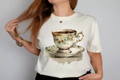Watercolor Vintage Coffee Cup PNG Clipart Product Image 2