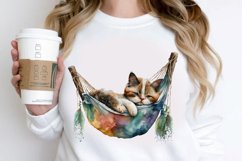 Watercolor Cute Cat in a Hammock PNG Clipart Product Image 2