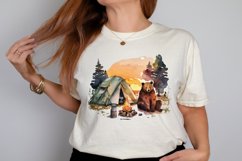 Watercolor Bear Camping at Sunset PNG Clipart Product Image 2