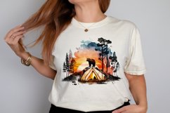 Watercolor Bear Camping at Sunset PNG Clipart Product Image 2
