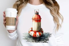 Watercolor Nautical Buoy PNG Clipart Product Image 2