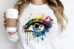 Watercolor Colorful Eye Paint PNG Clipart Product Image 2