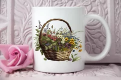 Basket of Wildflowers PNG Clipart Product Image 2