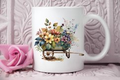 Watercolor Floral Wheelbarrows PNG Clipart Product Image 2