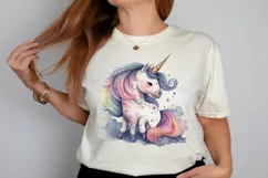 Watercolor Magical Unicorn PNG Clipart Product Image 3
