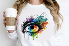 Watercolor Colorful Eye Paint PNG Clipart Product Image 2