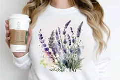 Watercolor Lavender Garden PNG Clipart Product Image 2