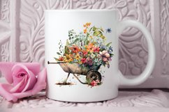 Watercolor Floral Wheelbarrows PNG Clipart Product Image 2