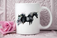 Watercolor Night Unicorn PNG Clipart Product Image 2