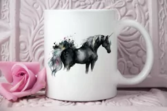 Watercolor Night Unicorn PNG Clipart Product Image 2