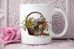 Basket of Wildflowers PNG Clipart Product Image 2
